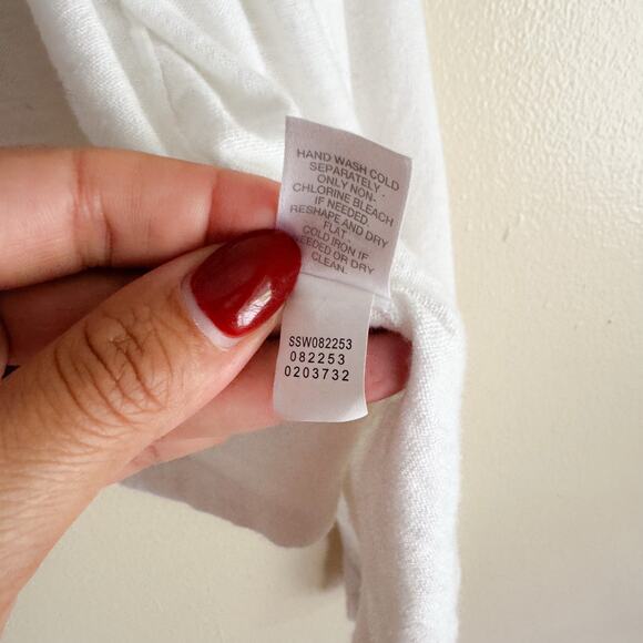 J. Jill White Button Front Cotton Bamboo Lightweight Cardigan Sweater Large Tall - Picture 4 of 6